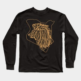 Kenya - Lion Silhouette - Cat in Kenya / Afrika Long Sleeve T-Shirt